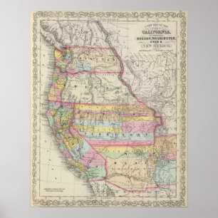 Kalifornien, Oregon, Washington, Utah, New Mexiko Poster