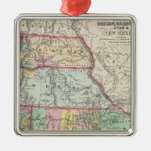 Kalifornien, Oregon, Washington, Utah, New Mexiko Silbernes Ornament