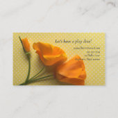 Kalifornien-Pappkuchen auf gelben und weißen Polka Visitenkarte (Rückseite)