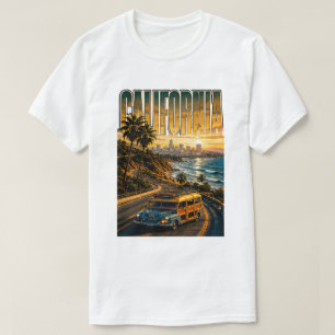 Kalifornien Pazifikküste Sonnenuntergang Küstenflu T-Shirt