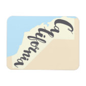 Kalifornien Pinselbriefe mit Silhouette Karte Magnet (Horizontal)