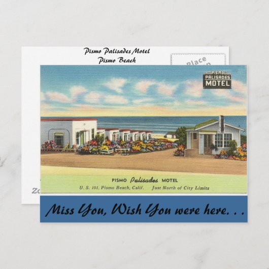 Kalifornien, Pismo Palisades Motel Postkarte (Vorne/Hinten)
