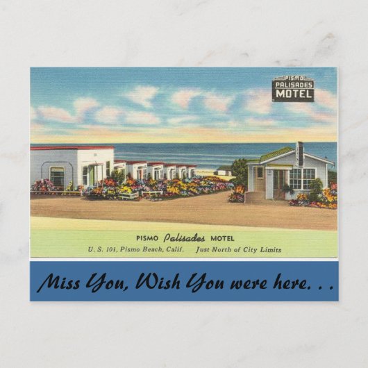 Kalifornien, Pismo Palisades Motel Postkarte (Vorderseite)