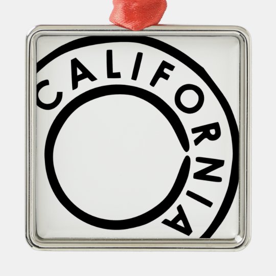 Kalifornien Poststempel Design Quadratisches Silberfarbenes Ornament