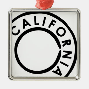 Kalifornien Poststempel Design Silbernes Ornament