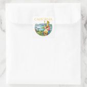 Kalifornien Quadratischer Aufkleber (Tasche)