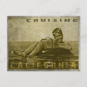 Kalifornien-Reise mit coolen Vintage-Typen auf ein Postkarte