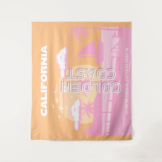 Kalifornien, Reisekunst, Preppy, Preppy Wandteppich (Vorderseite)
