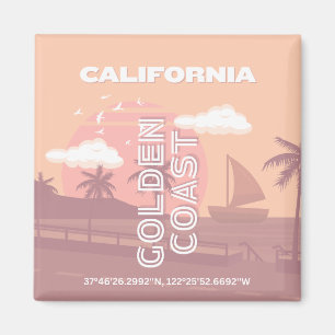 Kalifornien, Reisemöglichkeiten, Preppy, Pastell Magnet