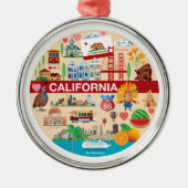 Kalifornien-Reisen Ornament Aus Metall (Vorne)