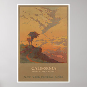 Kalifornien Reiseplakat Brubaker Art New York Poster