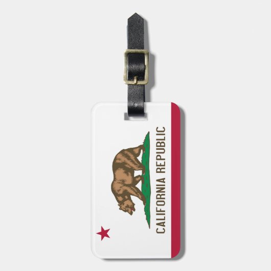Kalifornien-Republik-Bärn-Staats-Flagge Gepäckanhänger (Vorderseite vertikal)