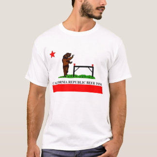 Kalifornien-Republik-Bier Pong Flagge T-Shirt