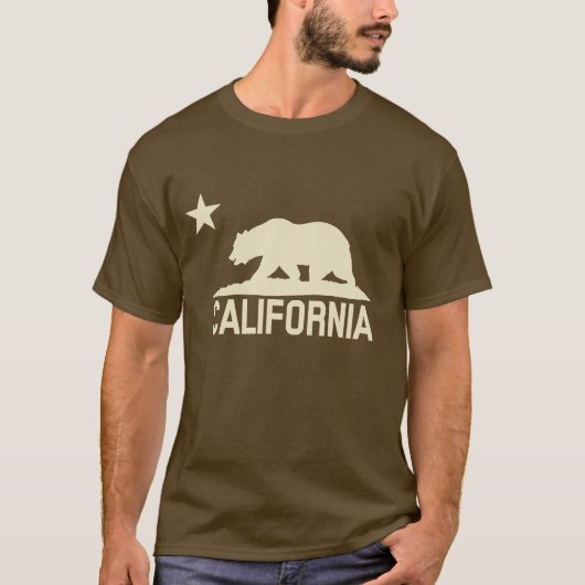 Kalifornien-Republik - CA-Bär - beige Silhouette T-Shirt (Vorderseite)
