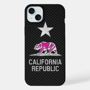 KALIFORNIEN REPUBLIK Chrom auf Kohlefaser iPhone 15 Plus Hülle