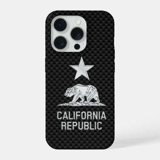 KALIFORNIEN - REPUBLIK Chrome auf der Carbon Fibre iPhone Hülle (Rückseite)