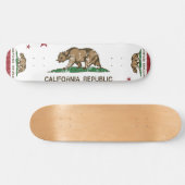 Kalifornien-Republik-Flagge beunruhigter Blick Skateboard (Horizontal)