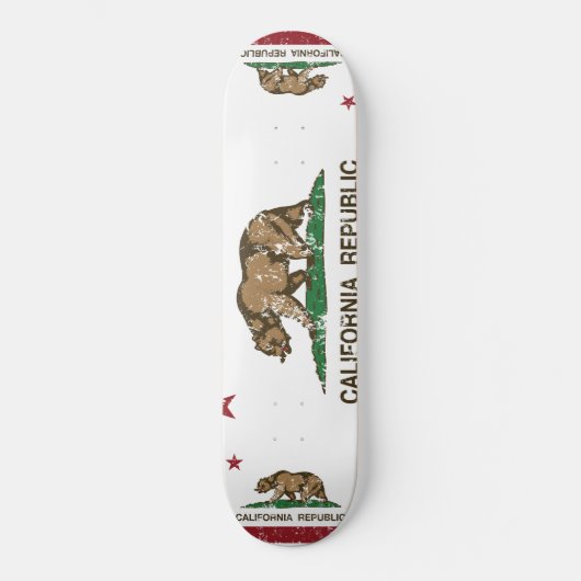 Kalifornien-Republik-Flagge beunruhigter Blick Skateboard (Vorderseite)
