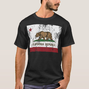 Kalifornien-Republik-Flagge beunruhigter Blick T-Shirt