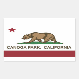 Kalifornien-Republik-Flagge Canoga Park Rechteckiger Aufkleber