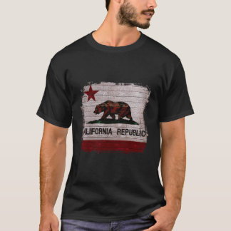Kalifornien Republik Flagge Distressed Bear T-Shirt