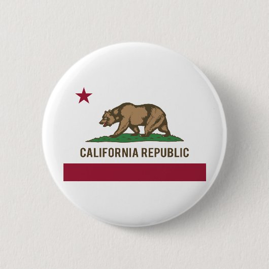 Kalifornien-Republik-Flagge - Farbe Button (Vorderseite)