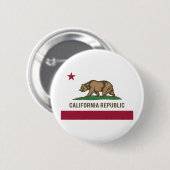 Kalifornien-Republik-Flagge - Farbe Button (Vorne & Hinten)