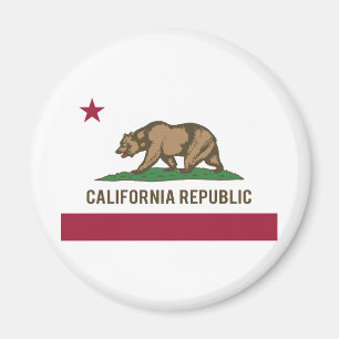 Kalifornien-Republik-Flagge - Farbe Magnet