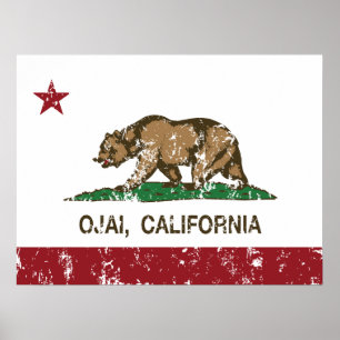 Kalifornien-Republik-Flagge Ojai Poster