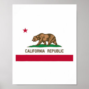 Kalifornien Republik Flagge Patriotischer Staat Re Poster