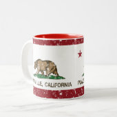 Kalifornien-Republik-Flagge Placerville Zweifarbige Tasse (Vorderseite Links)