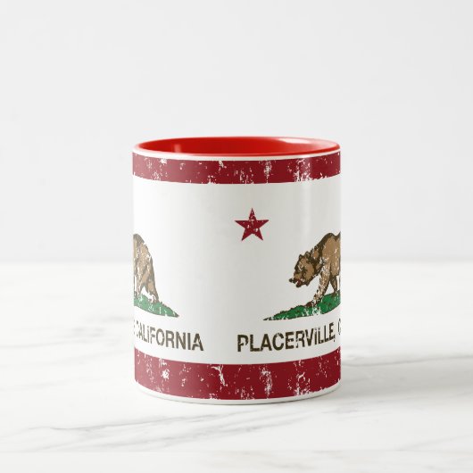 Kalifornien-Republik-Flagge Placerville Zweifarbige Tasse (Mittel)
