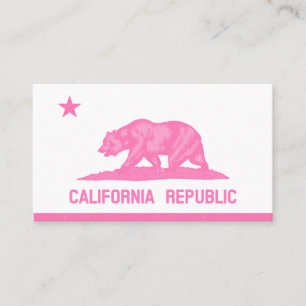 Kalifornien Republik Flagge Rosa Professionell Visitenkarte