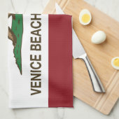 Kalifornien-Republik-Flaggen-Venedig-Strand Geschirrtuch (Viertel Falte)