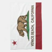 Kalifornien-Republik-Flaggen-Venedig-Strand Geschirrtuch (Vertikal)