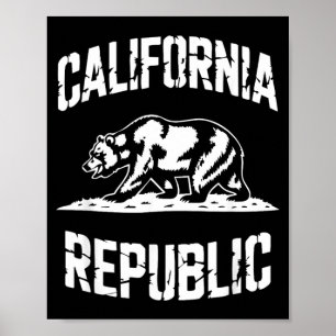 Kalifornien Republik Grizzly Staat Retro Vintage Poster