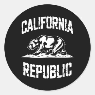 Kalifornien Republik Grizzly Staat Retro Vintage Runder Aufkleber
