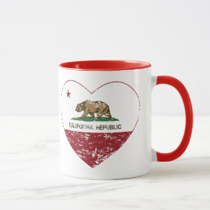 Kalifornien-Republik-Herz beunruhigt Tasse