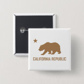 Kalifornien-Republik-Knopf Button (Vorne & Hinten)