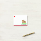 Kalifornien-Republik _niedlicher Bär Post-it Klebezettel (Auf Schreibtisch)