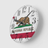 Kalifornien-Republik Runde Wanduhr (Winkel)