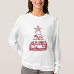 KALIFORNIEN-REPUBLIK Staats-FlaggeGrunge T-Shirt