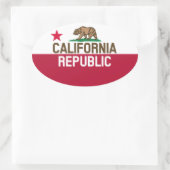 KALIFORNIEN-REPUBLIK Staats-Flaggen-angepasste Ovaler Aufkleber (Tasche)