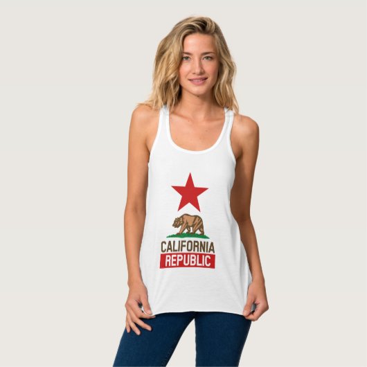 KALIFORNIEN-REPUBLIK Staats-Flaggen-Entwurf Tank Top (Vorderseite Vollansicht)