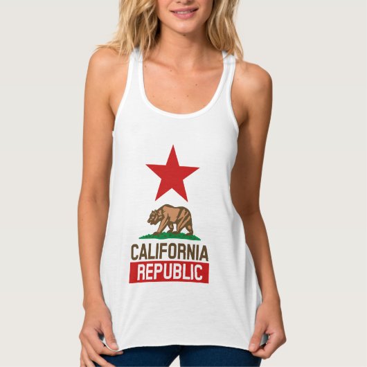 KALIFORNIEN-REPUBLIK Staats-Flaggen-Entwurf Tank Top (Vorderseite)