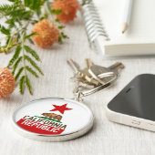 KALIFORNIEN-REPUBLIK Staats-Flaggen-roter Schlüsselanhänger (Seite)