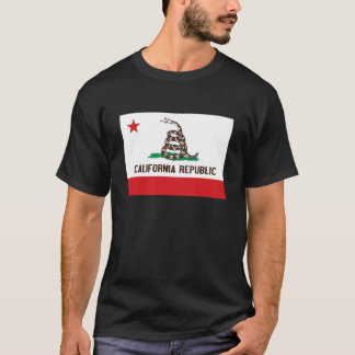 KALIFORNIEN-REPUBLIK-STAATS-FLAGGEN-SHIRT (DUNKLES T-Shirt