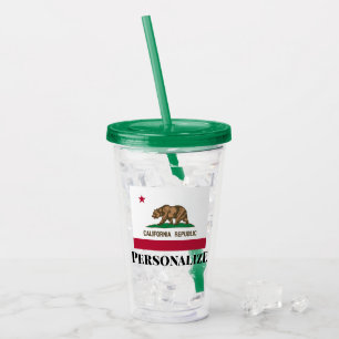 Kalifornien Republik Staatsflagge Acryl-Tumbler-Ta Acryltrinkbecher