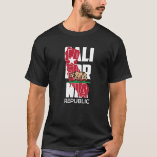 Kalifornien Republik Vintage USA-Flagge Bär Retro T-Shirt