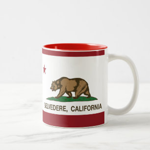 Kalifornien-Republikbelvedere-Flagge Zweifarbige Tasse
